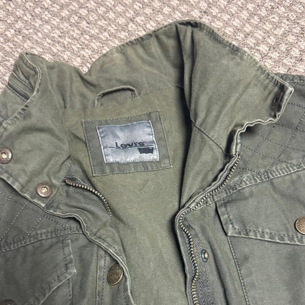 Levi's Army Green Utility Jacket - sz 6 - Picture 2 of 7